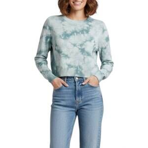 NEW JOOSTRICOT long sleeve crop crewneck top in ice